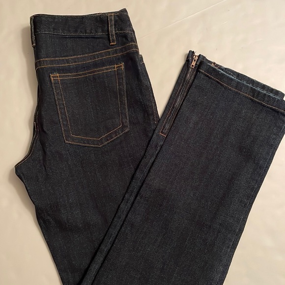 INC 5 pockets jeans, size 4. Dark blue. Zippered hems. Straight legs. - Picture 2 of 15